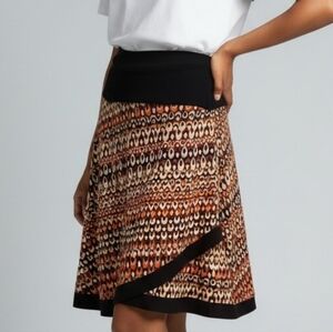 Stylish Asymmetrical Skirt in Black and Brown 6977
